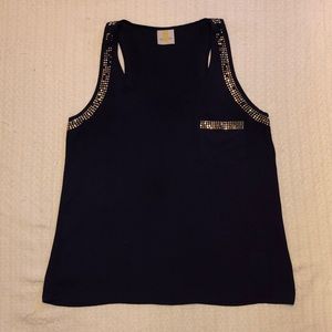 Gold Embellished Tank Top